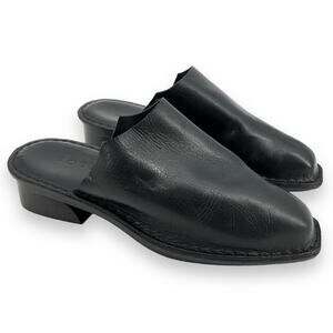 Hilos Aurora Black Leather Slip On Mules Women’s 10.5 Minimalist Quiet Luxury